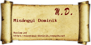 Misángyi Dominik névjegykártya